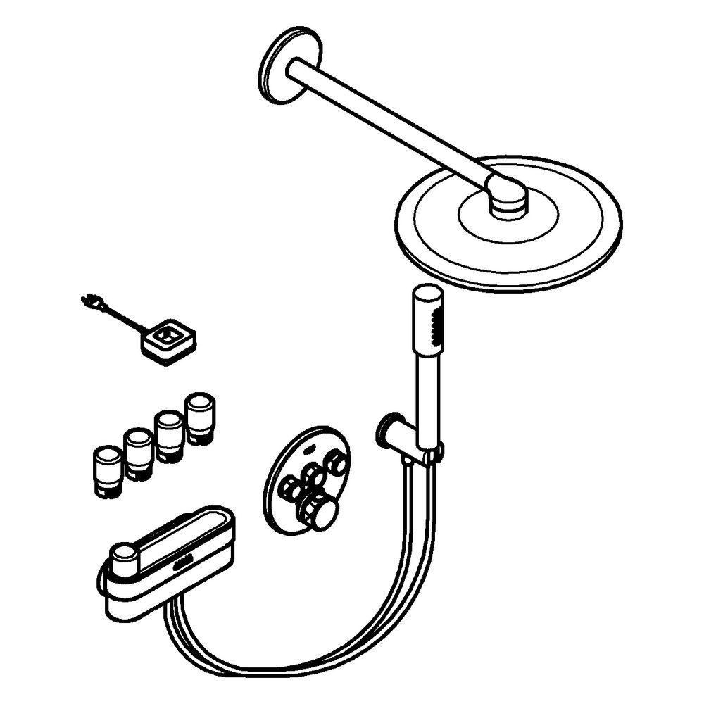 Grohe Purefoam Unterputz-Duschsystem mit SmartControl Thermostat und Kopf- und Handbr... GROHE-1058120000 4067393057512 (Abb. 2)