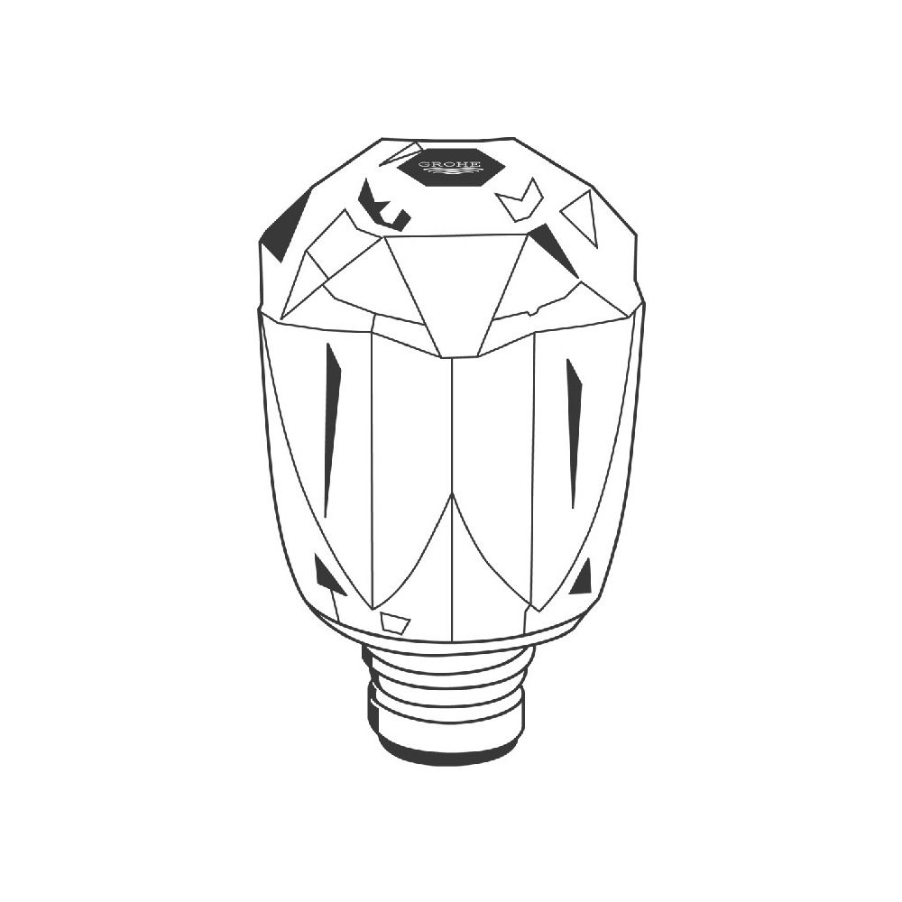 Grohe Oberteil, 1/2", mit Brillant-Griff, Markierung Rot, Chrom, 11142000... GROHE-11142000 4005176020780 (Abb. 2)