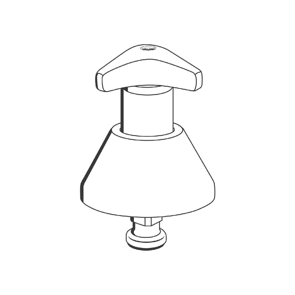 Grohe Oberteil, DN 20, mit langem Kegel, für UP-Ventile 3/4", Sitztiefe 42mm, Trecorn-Griff, Markier... GROHE-11309000  (Abb. 2)