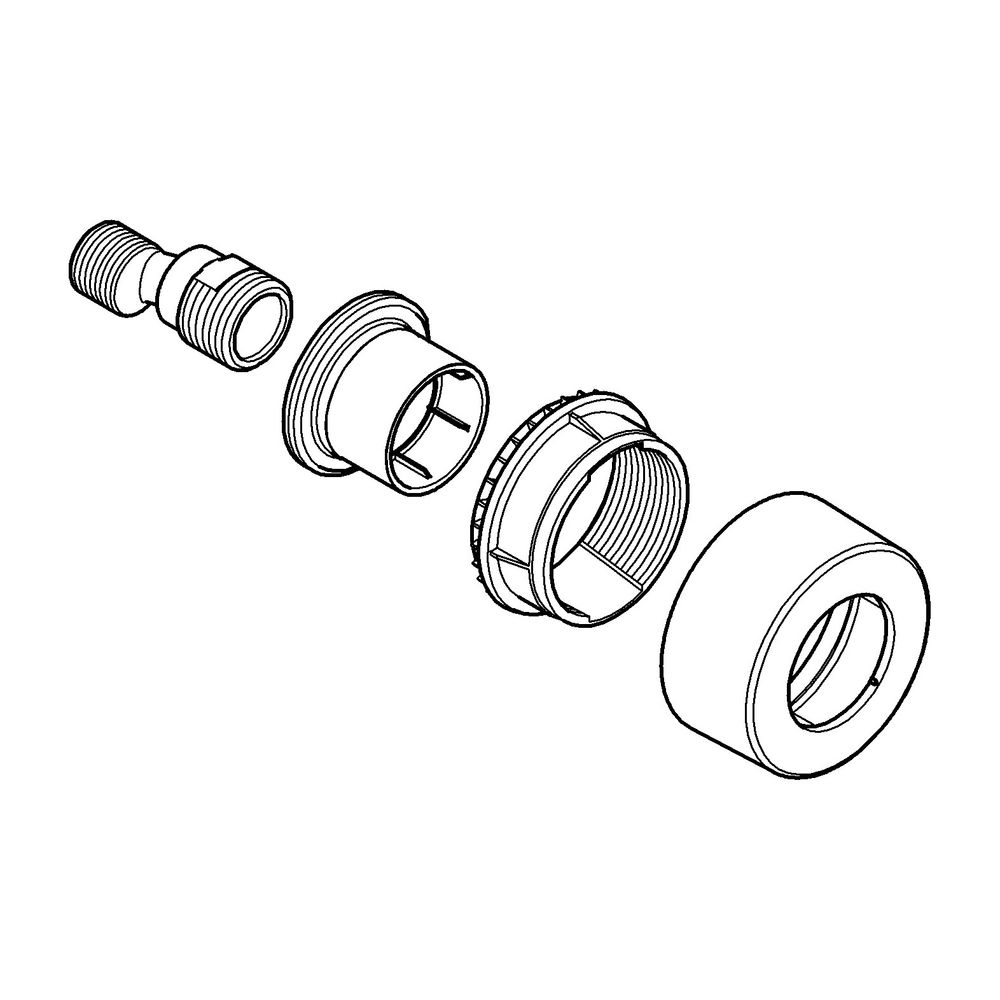 Grohe S-Anschluss, 1/2"x3/4", Verstellbarkeit 7,5mm, Moon White, 12693LS0... GROHE-12693LS0 4005176850516 (Abb. 2)