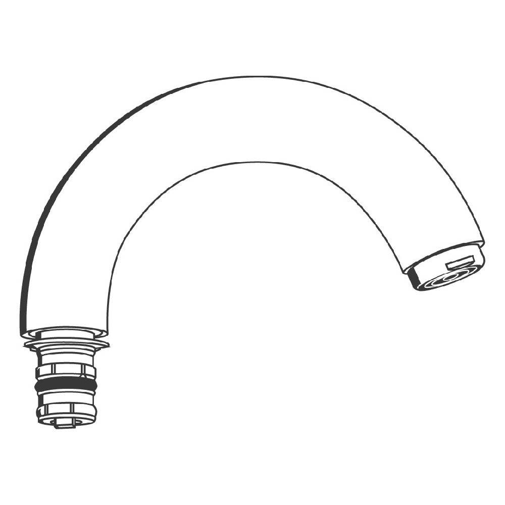 Grohe Gussauslauf Ausladung 120mm, Auslauf mit Mousseur, mit Anschlagbegrenzung, Chrom/Gold, 13014IG... GROHE-13014IG0  (Abb. 2)