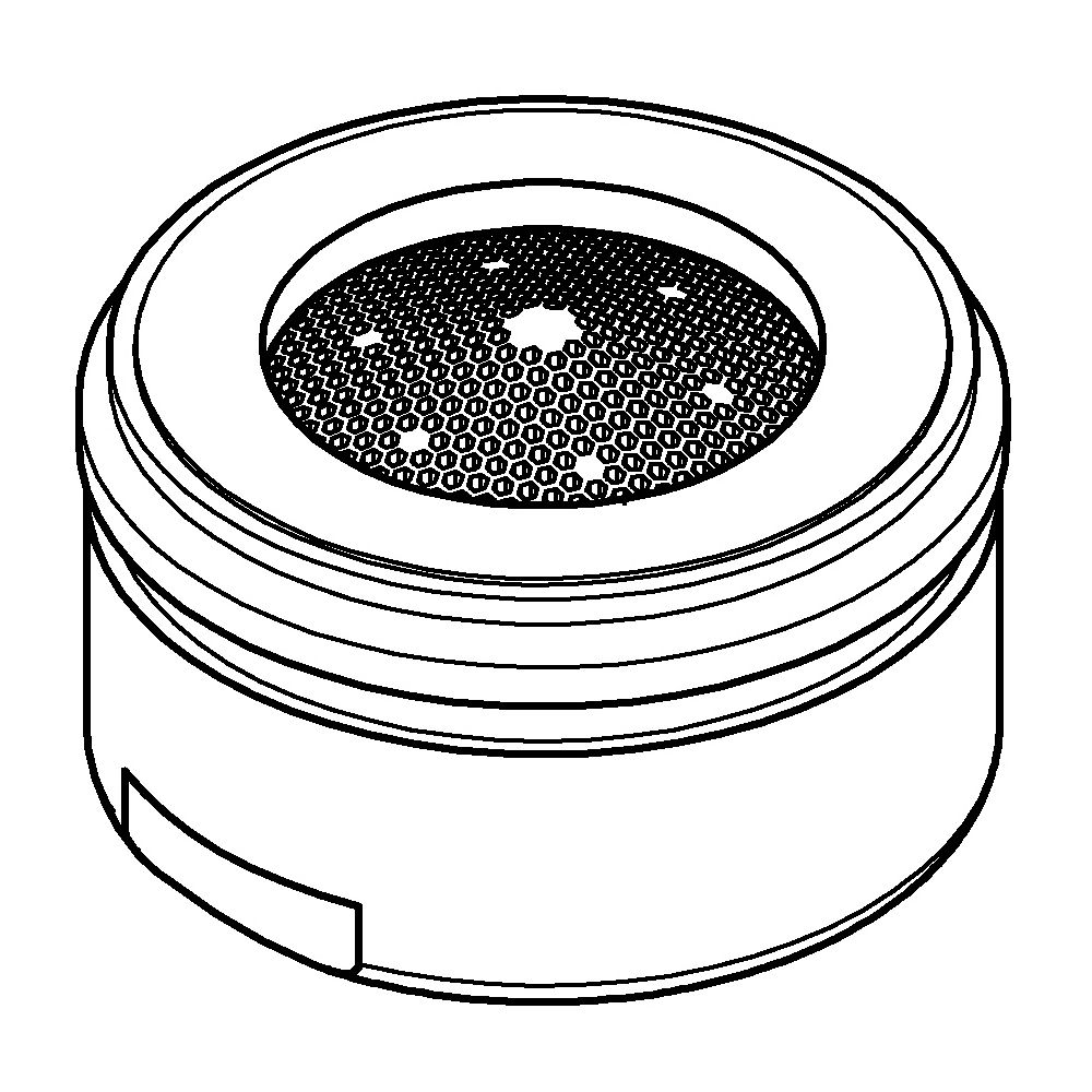 Grohe Mousseur Matt Black, Außengewinde, M24x1, Durchflussklasse D, 34,8-37,8l/min bei... GROHE-139412430 4005176788093 (Abb. 2)