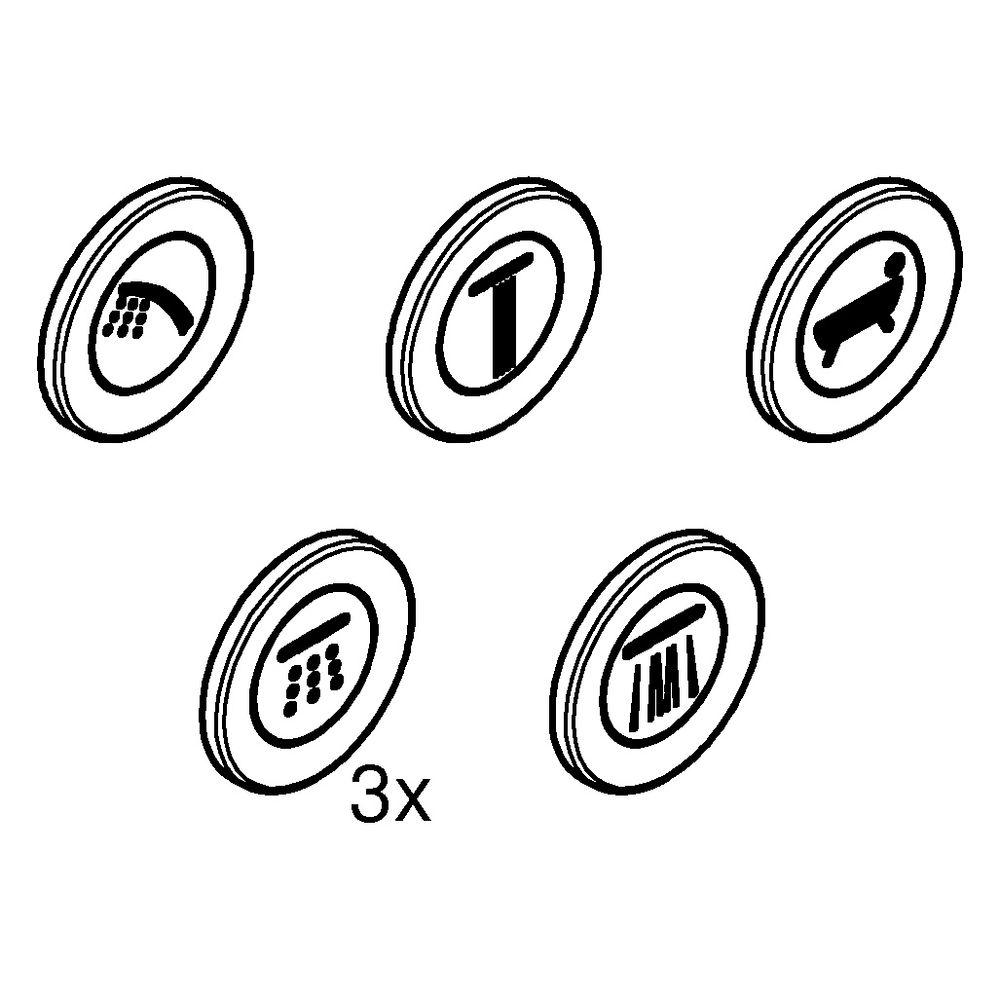 Grohe Symbolkappen SmartControl für Unterputzarmaturen, 9 Plättchen, Mattschwarz, 1407... GROHE-140772430 4067393030706 (Abb. 2)