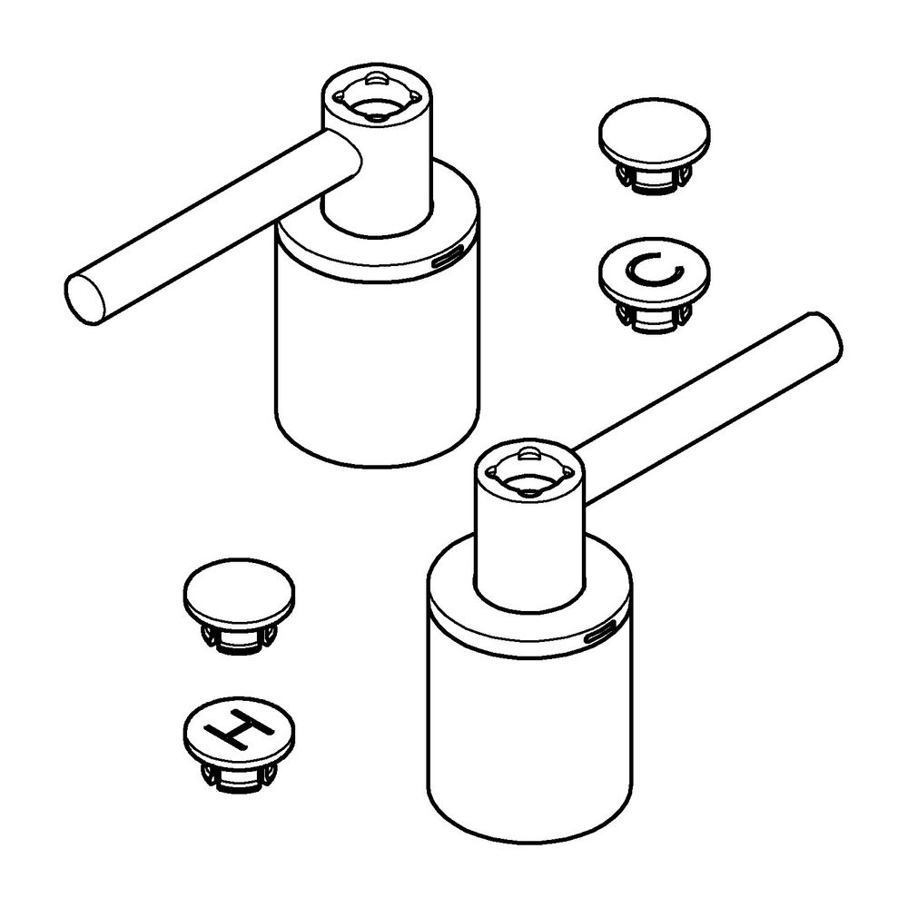 Grohe Hebelgriff für Atrio, Hard Graphite gebürstet, 18034AL3... GROHE-18034AL3 4005176455940 (Abb. 2)