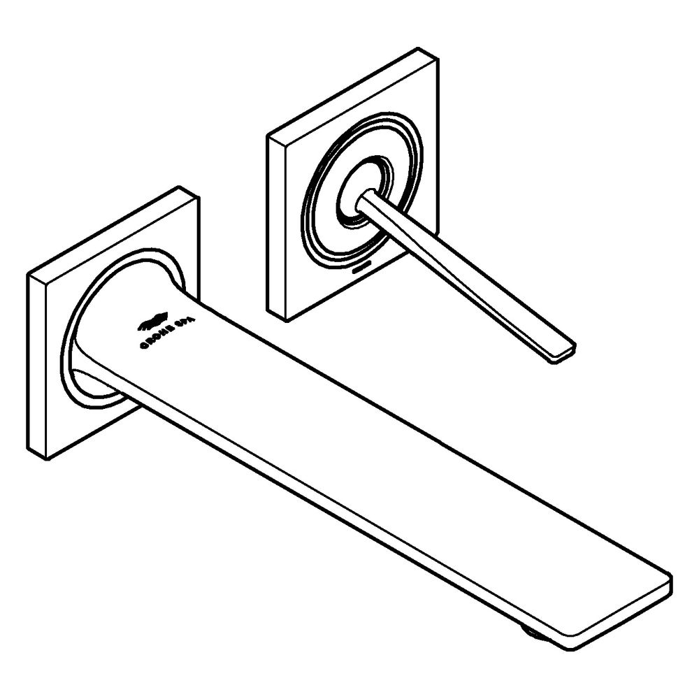 Grohe Allure 2-Loch-Waschtischbatterie, Wandmontage, Fertigmontageset, 154mm Ausladung,... GROHE-19309KF2 4067393056331 (Abb. 2)