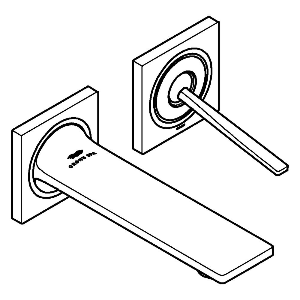 Grohe Allure 2-Loch-Waschtischbatterie, Wandmontage, Fertigmontageset, 154mm Ausladung,... GROHE-19309MG2 4005176946509 (Abb. 2)