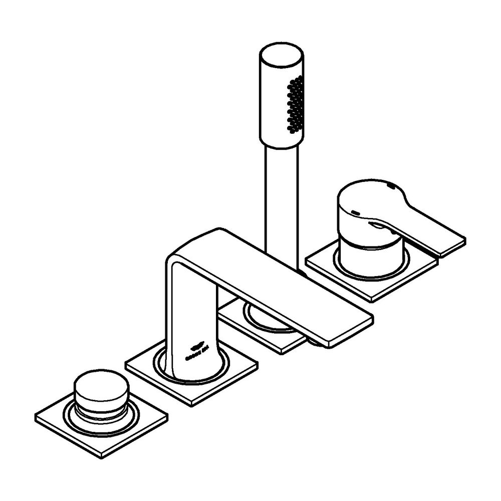 Grohe Allure 4-Loch-Einhand-Wannenkombination Warm Sunset, Oberbau für Fliesenbankmonta... GROHE-19316DA1 4005176513855 (Abb. 2)