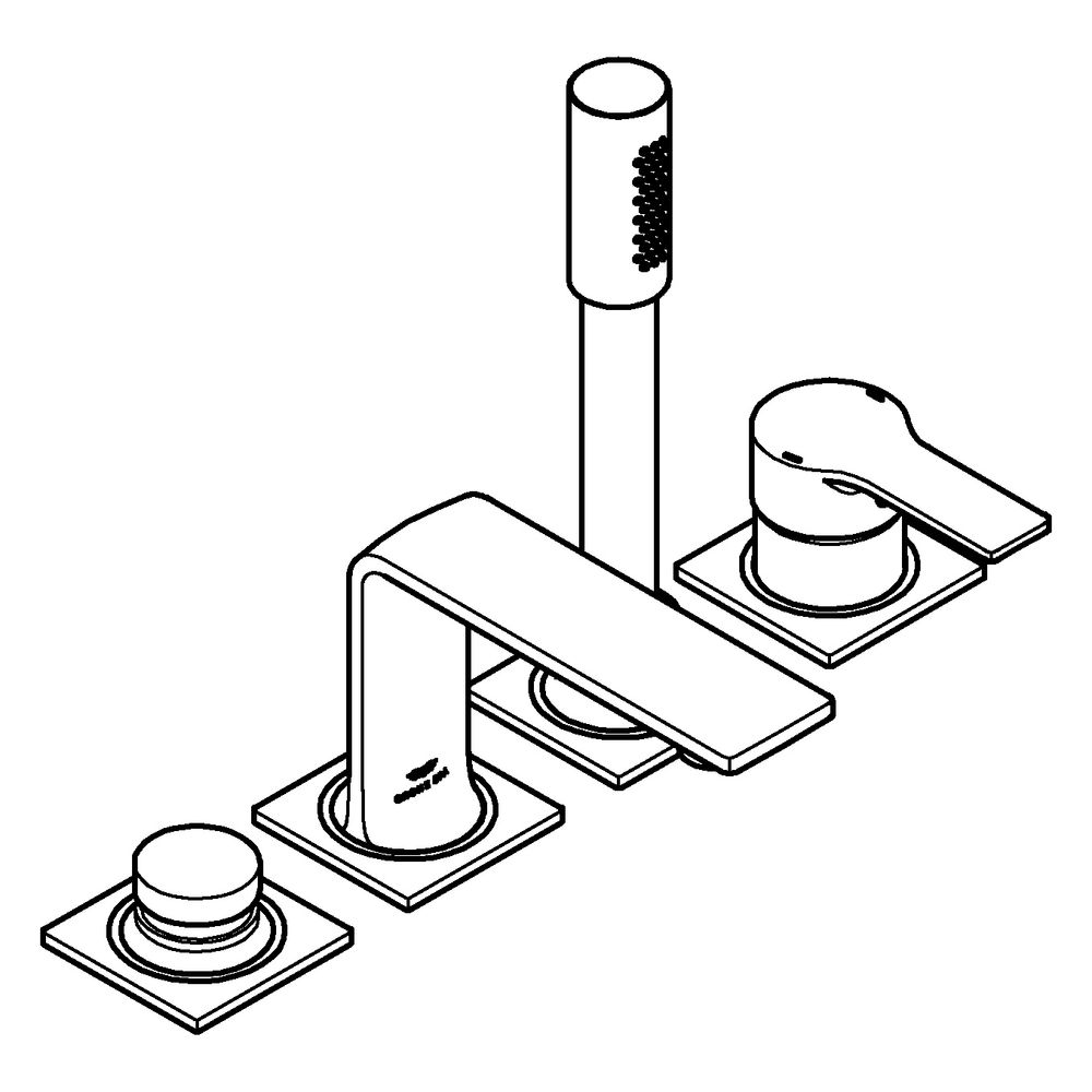 Grohe Allure 4-Loch-Einhand-Wannenkombination Fliesenbankmontage, mit Duschgarnitur, Sa... GROHE-19316MS1 4005176945120 (Abb. 2)