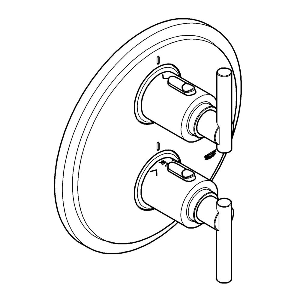 Grohe Atrio Thermostat-Brausebatterie, Fertigmontageset, mit Jota-Griff, Chrom, 19398000... GROHE-19398000  (Abb. 2)