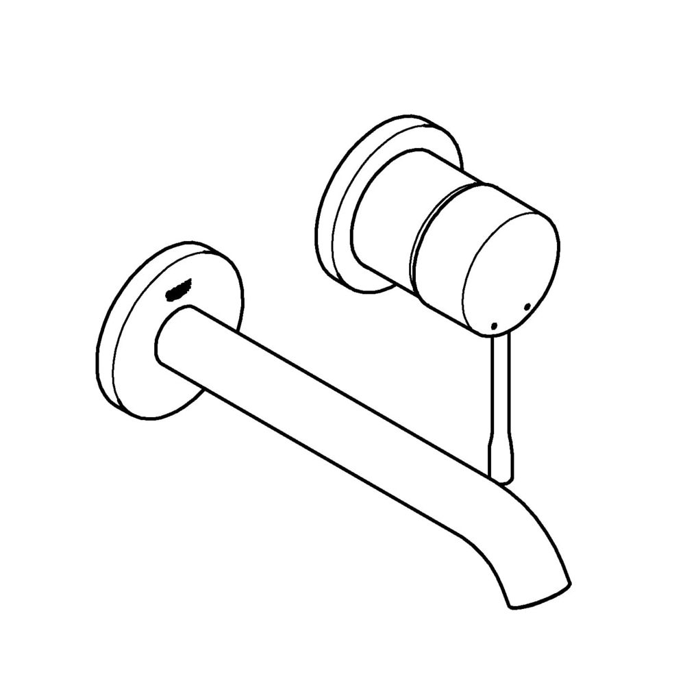 Grohe Essence 2-Loch-Waschtischbatterie, Wandmontage, 183mm Ausladung, Hard Graphite ge... GROHE-19408AL1 4005176426193 (Abb. 2)