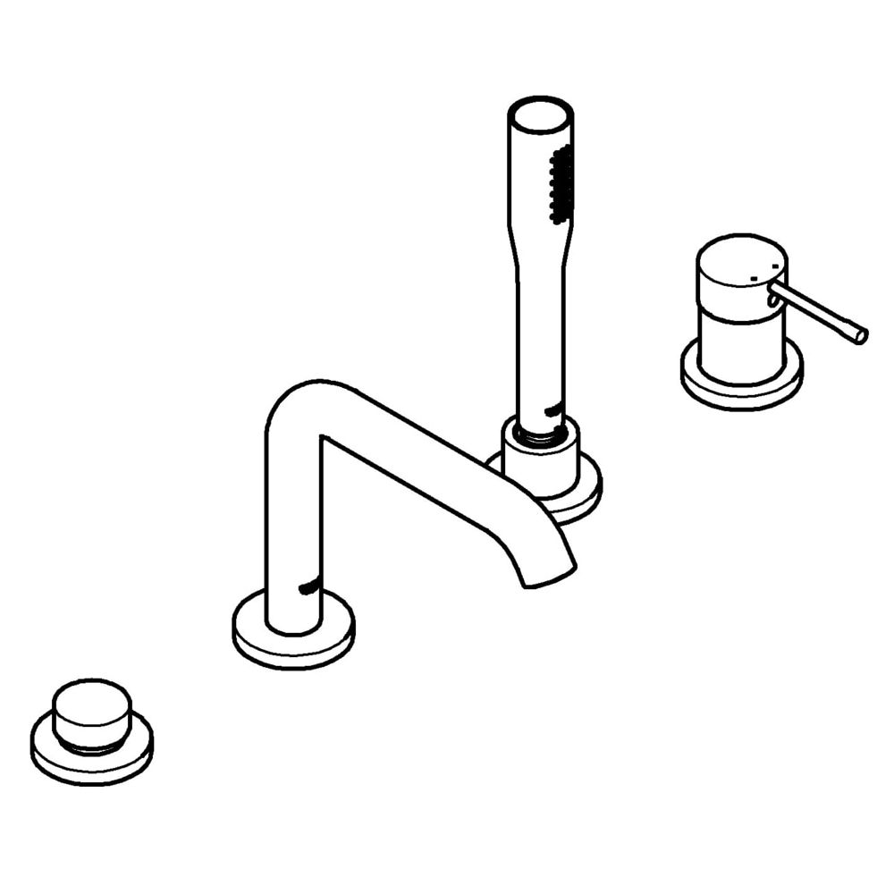 Grohe Essence 4-Loch-Einhand-Wannenkombination, mit Handbrause, Chrom, 19578001... GROHE-19578001 4005176307195 (Abb. 2)