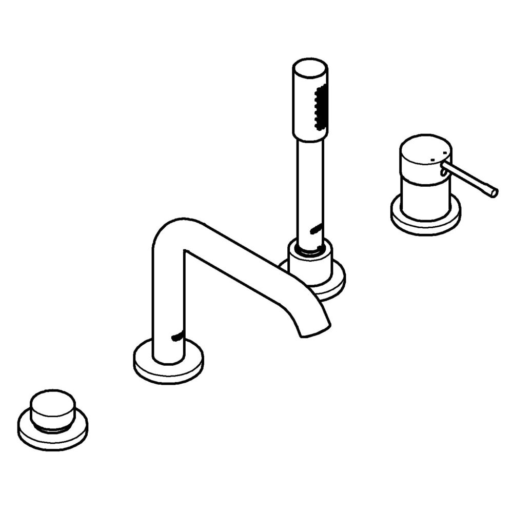 Grohe Essence 4-Loch-Einhand-Wannenkombination mit Sena Stick Handbrause, mit Temperaturbegrenzer, N... GROHE-19578BE1  (Abb. 2)