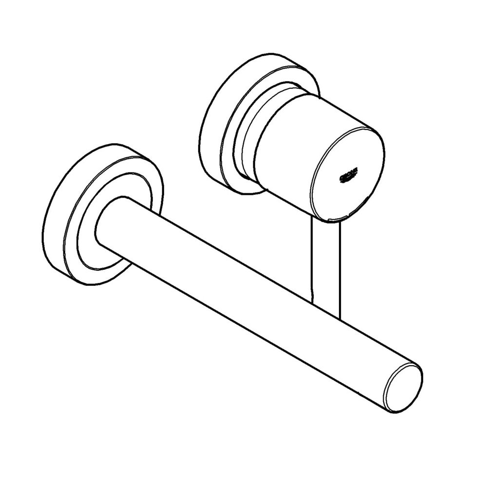 Grohe Essence 2-Loch-Waschtischbatterie, Wandmontage, 230mm Ausladung, Nickel gebürstet, 19967EN1... GROHE-19967EN1  (Abb. 2)