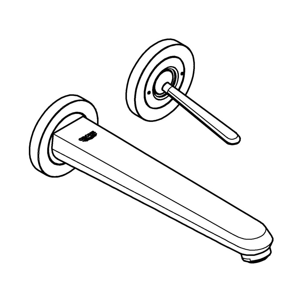 Grohe Eurodisc Joy 2-Loch-Waschtisch-Wandbatterie, Ausladung 226mm, Moon White/Chrom, 19969LS0... GROHE-19969LS0  (Abb. 2)