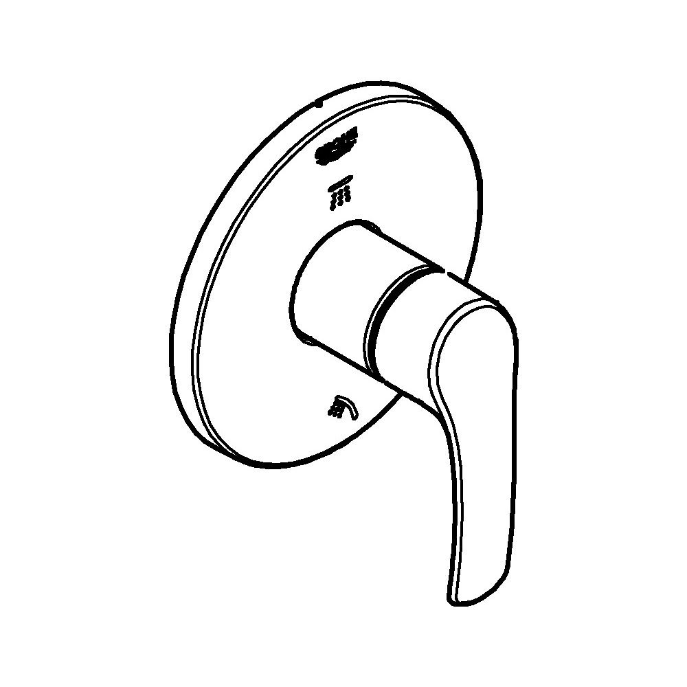 Grohe Eurosmart 3-Wege-Umstellung Fertigmontageset Aufbauteil, Chrom, 19970002... GROHE-19970002 4005176305016 (Abb. 2)