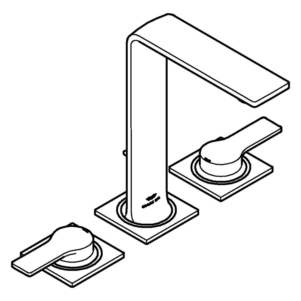 Grohe Allure 3-Loch-Waschtischbatterie, Standmontage, Ausladung 143mm, Zugstangen-Ablau... GROHE-20188MG1 4005176946561 (Abb. 2)