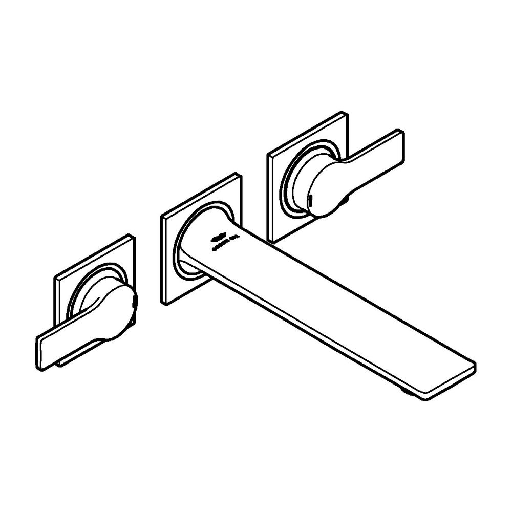 Grohe Allure 3-Loch-Waschtisch-Wandbatterie Cool Sunrise, Ausladung 208mm, Stichmaß 200... GROHE-20193GL2 4005176499913 (Abb. 2)