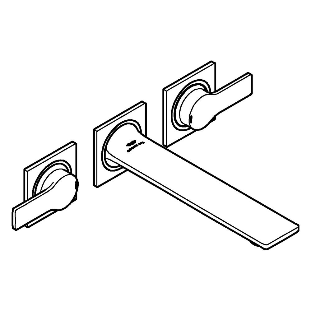 Grohe Allure 3-Loch-Waschtischbatterie, Wandmontage, Fertigmontageset für 29 025, Ausla... GROHE-20193MG2 4005176947087 (Abb. 2)