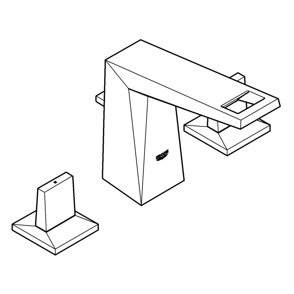 Grohe Allure Brilliant 3-Loch-Waschtischbatterie, 1/2", Standmontage, 161mm Ausladung, Hard Graphite... GROHE-20342A00  (Abb. 2)