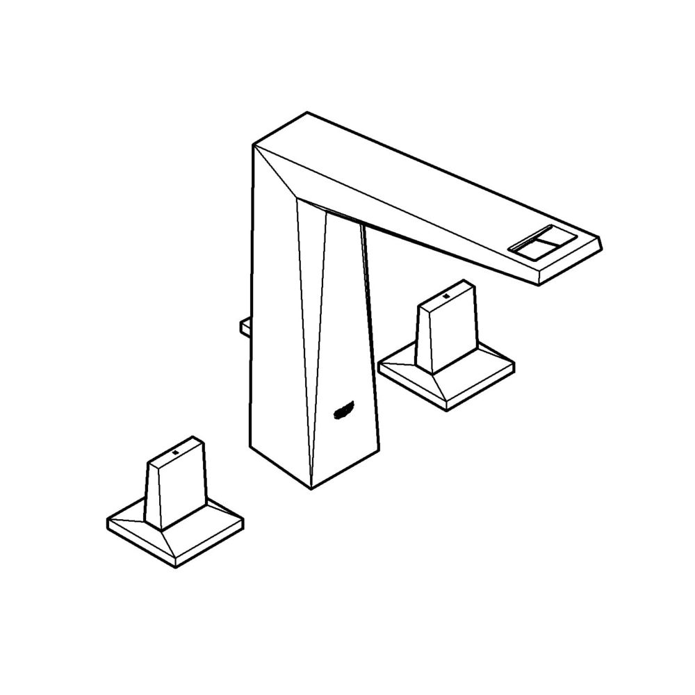 Grohe Allure Brilliant 3-Loch-Waschtischbatterie, 1/2", Standmontage, Zugstangen-Ablaufgarnitur 1 1/... GROHE-20344A00  (Abb. 2)