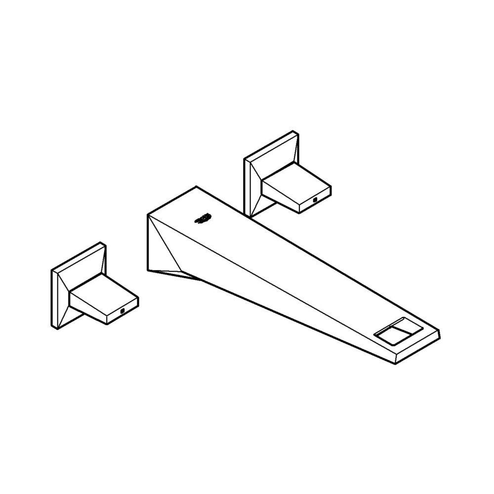 Grohe Allure Brilliant 3-Loch-Waschtischbatterie, 1/2", Wandmontage, 210mm Ausladung, Hard Graphite,... GROHE-20348A00  (Abb. 2)