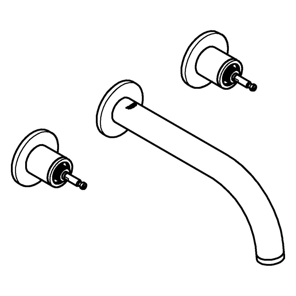 Grohe Atrio Private Collection 3-Loch-Waschtischbatterie, Wandmontage, für Hebelgriffe,... GROHE-20587MG0 4005176944154 (Abb. 2)