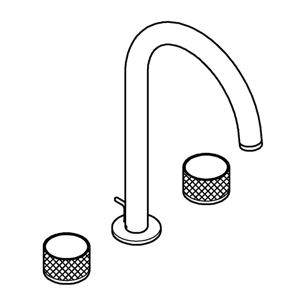 Grohe Atrio PC 3-Loch-Waschtischbatterie Warm Sunset gebürstet Knopfbetätigung, Zugstan... GROHE-20595DL0 4005176499234 (Abb. 2)