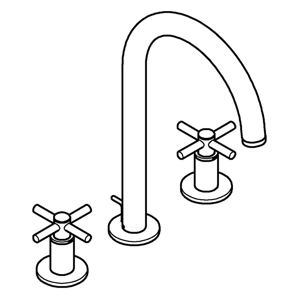 Grohe Atrio 3-Loch-Waschtischbatterie, mit Kreuzgriffen, Zugstangen-Ablaufgarnitur 1 1/... GROHE-20643MG0 4005176944512 (Abb. 2)