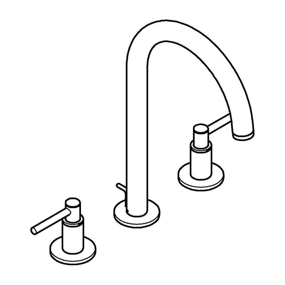Grohe Atrio 3-Loch-Waschtischbatterie, Rohrauslauf, mit Hebelgriffen Zugstangen-Garnitu... GROHE-20649GN0 4005176951787 (Abb. 2)
