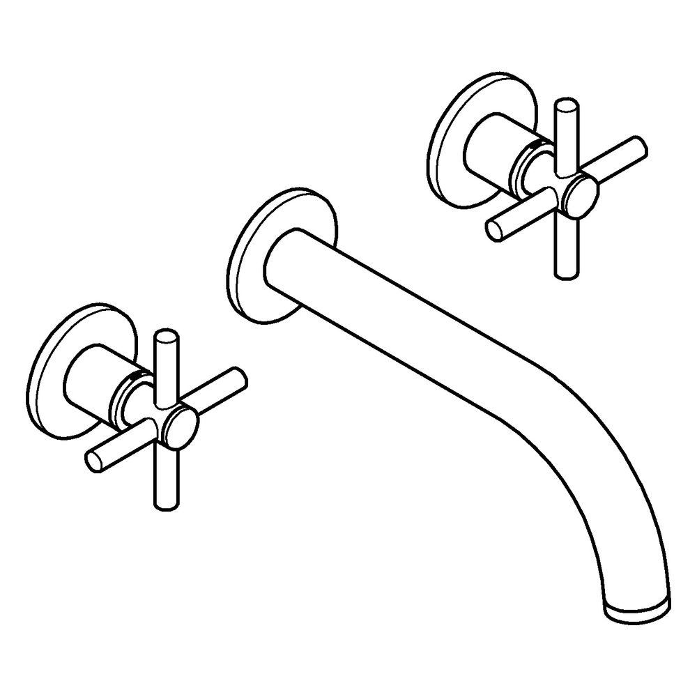 Grohe Atrio 3-Loch-Waschtisch-Wandbatterie, Fertigmontageset für 29 025 002, mit Kreuzg... GROHE-20661KF0 4067393056683 (Abb. 2)