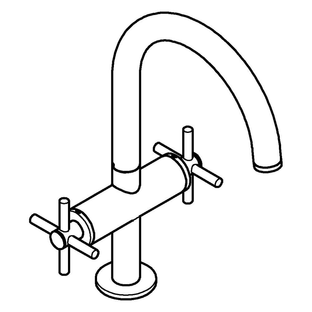 Grohe Atrio Waschtisch-Einlochbatterie, L-Size, mit Kreuzgriffen, Push-open Ablaufgarni... GROHE-21144MS0 4005176945649 (Abb. 2)
