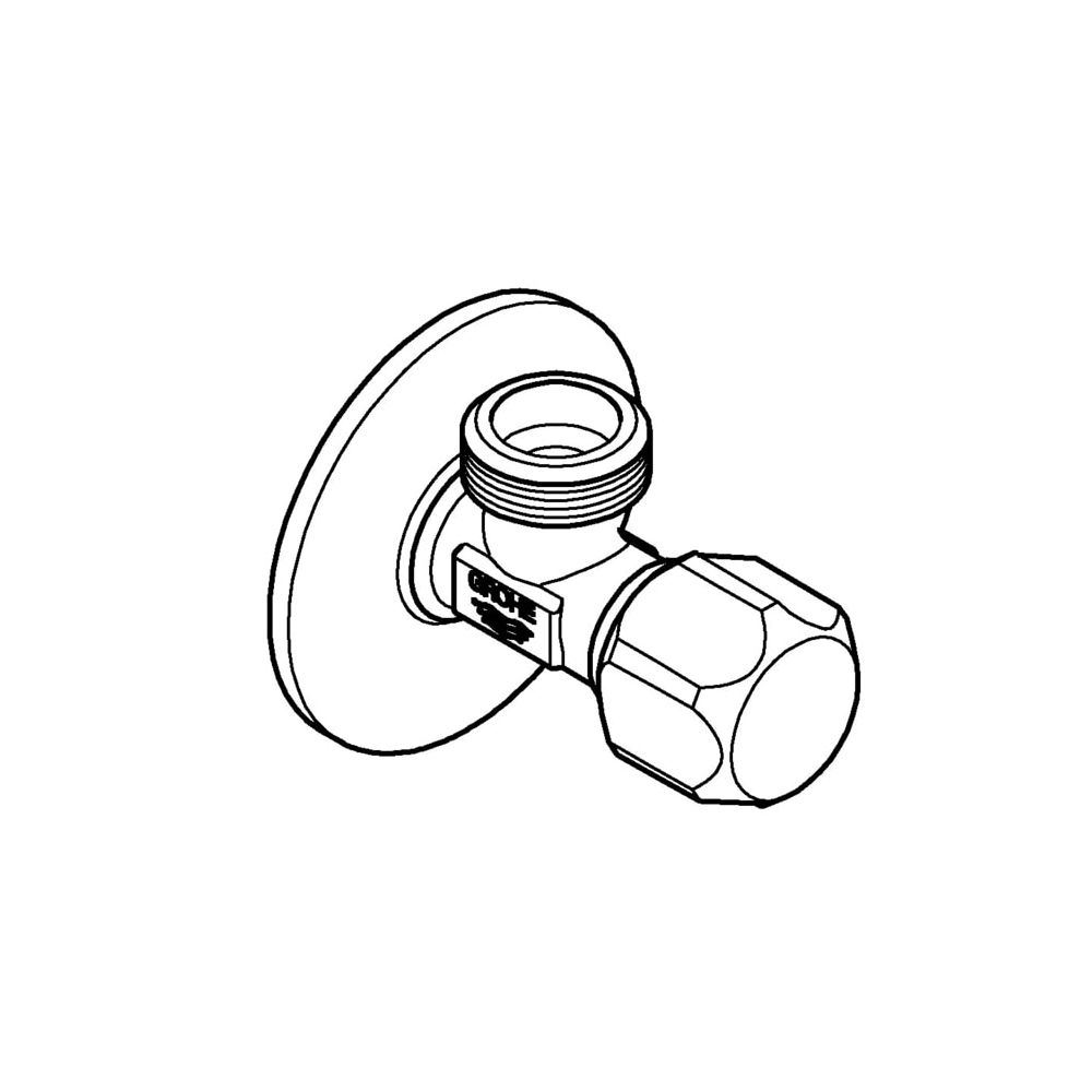 Grohe Eckventil 1/2", Schubrosette aus Metall, Abgang 1/2", Chrom, 2202500M... GROHE-2202500M  (Abb. 2)