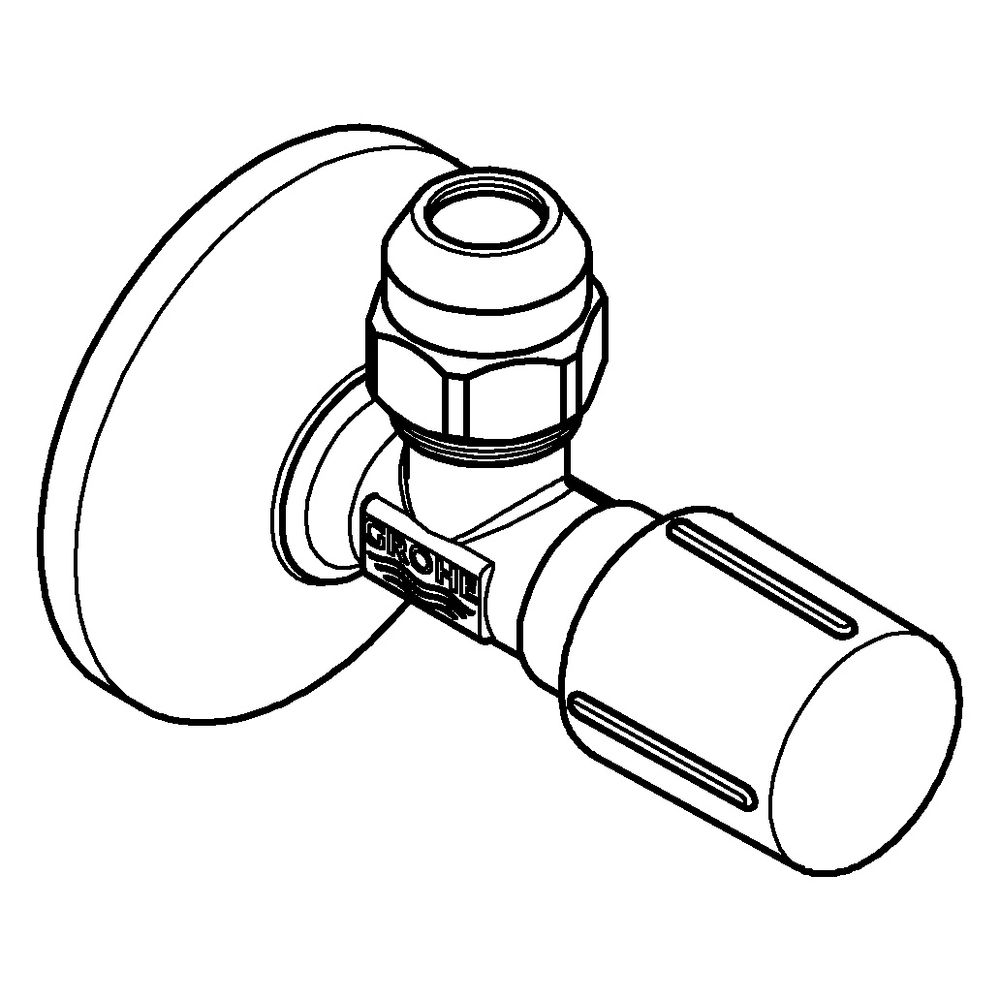 Grohe Eckventil, Wandanschluss 1/2", Abgang 3/8", Schubrosette, Metallgriff, Quetschver... GROHE-22037MG0 4005176944352 (Abb. 2)