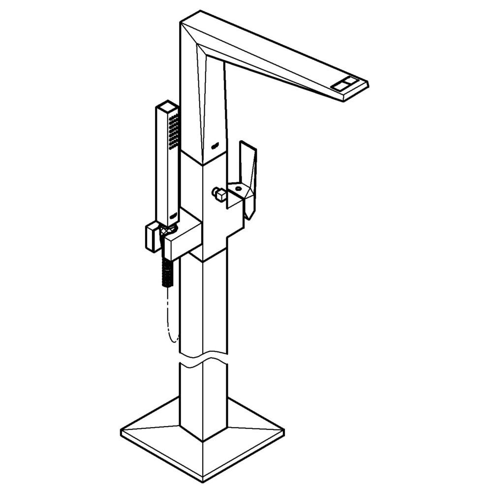 Grohe Allure Brilliant Einhand-Wannenbatterie 1/2", Bodenmontage, Hard Graphite, 23119A00... GROHE-23119A00  (Abb. 2)