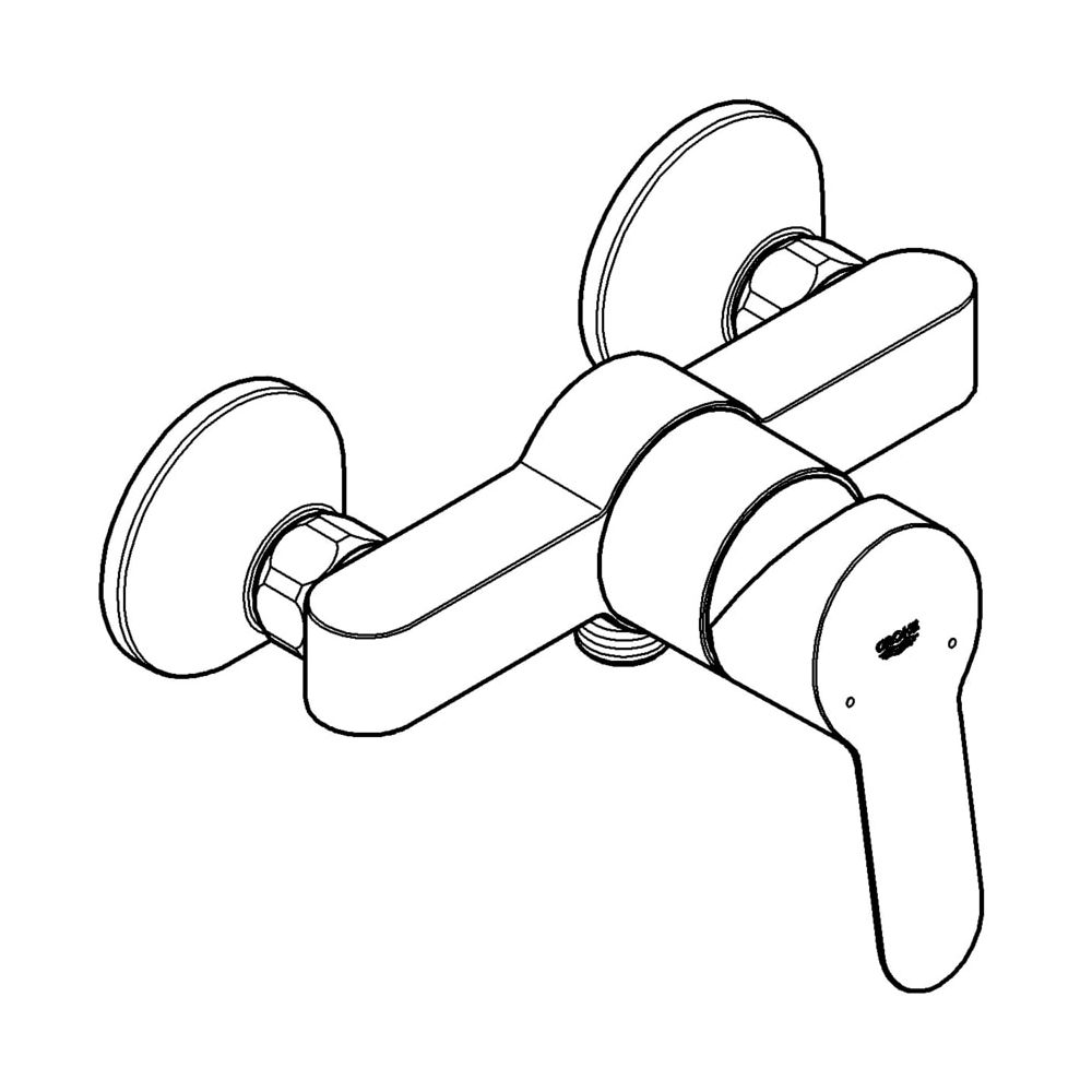 GROHE Einhand-Brausebatterie BauEdge 23333 integr. Rückflussverhinderer chrom... GROHE-23333000 4005176934308 (Abb. 2)