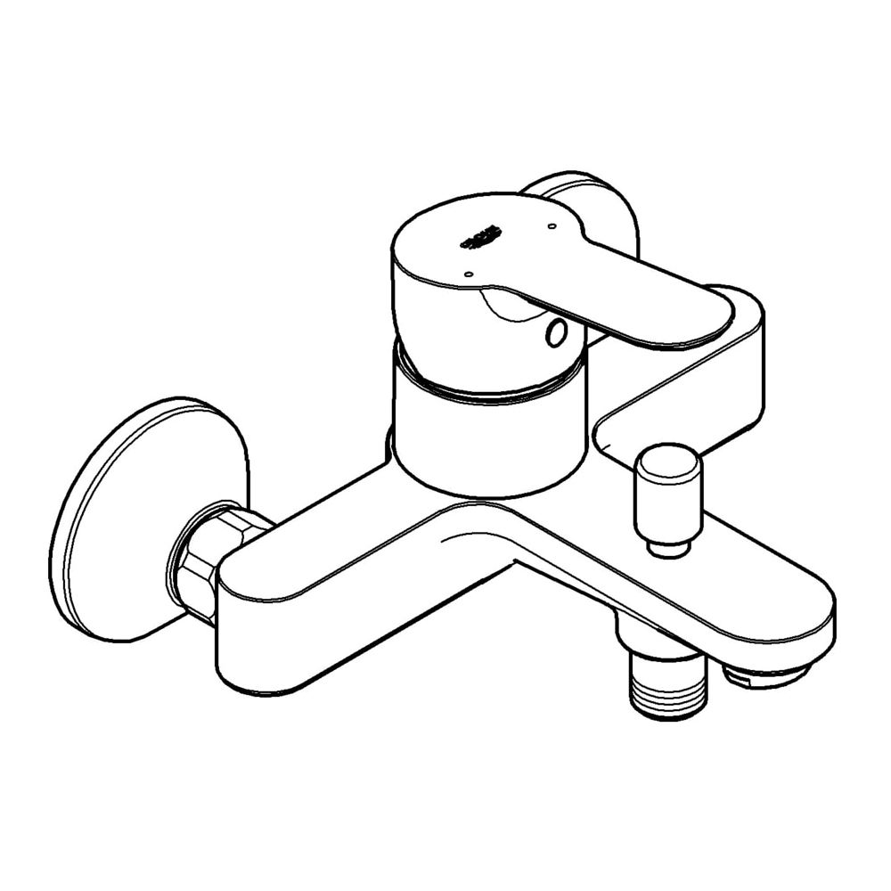 GROHE Einhand-Wannenbatterie BauEdge 23334 integr. Rückflussverhinderer chrom... GROHE-23334000 4005176934322 (Abb. 2)