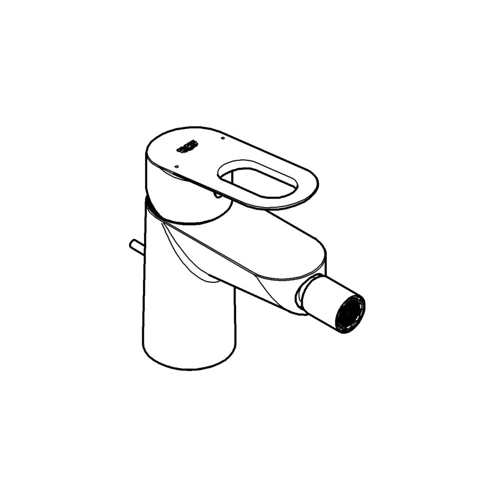 Grohe BauLoop Einhand-Bidetbatterie, 1/2", Zugstangen-Ablaufgarnitur 1 1/4", 1-Loch-Montage, Chrom, ... GROHE-23338000  (Abb. 2)