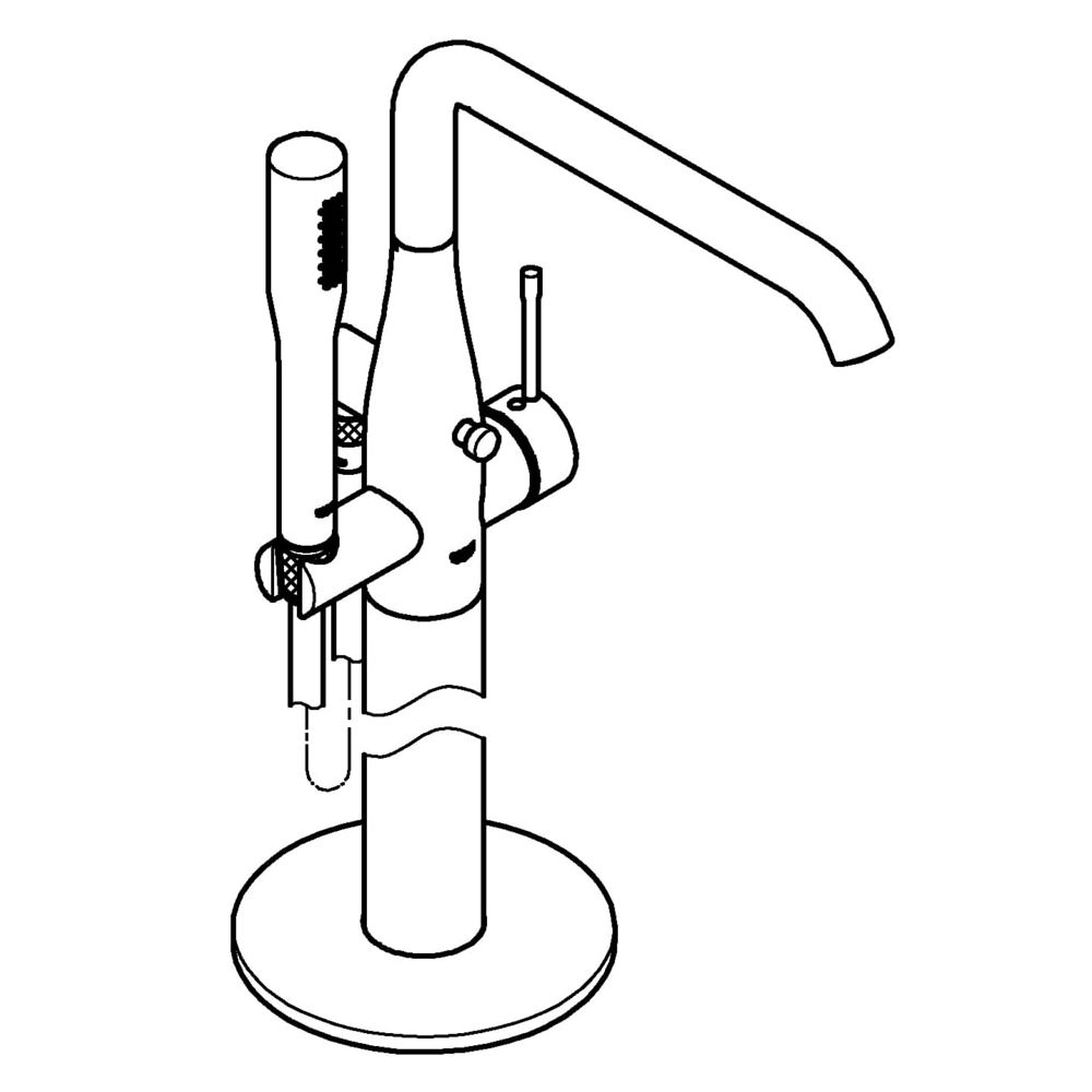 Grohe Essence Einhand-Wannenbatterie 1/2", Bodenmontage, autom. Umstellung Wanne/Brause... GROHE-23491001 4005176307263 (Abb. 2)