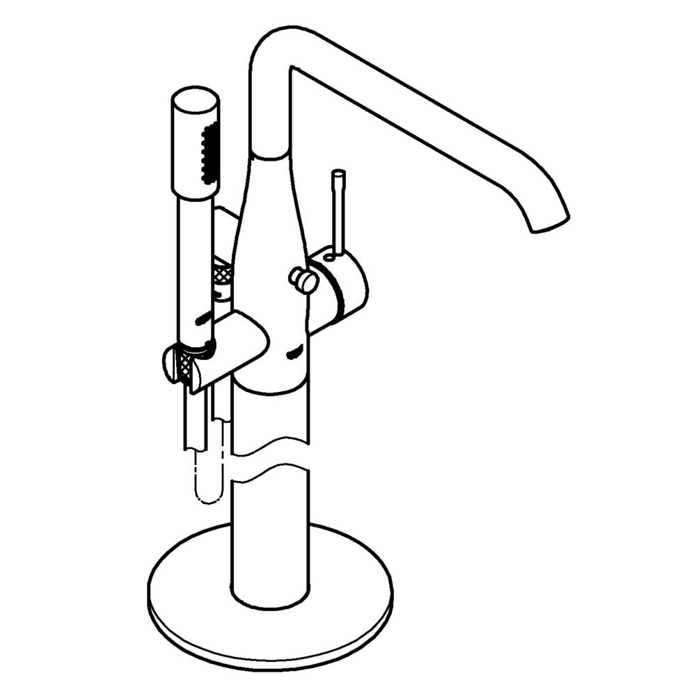Grohe Essence Einhand-Wannenbatterie 1/2", Bodenmontage, autom. Umstellung Wanne/Brause... GROHE-23491DA1 4005176407574 (Abb. 2)
