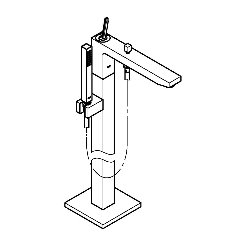 Grohe Eurocube Joy Einhand-Wannenbatterie 1/2" Bodenmontage chrom 23667001... GROHE-23667001 4005176429019 (Abb. 2)