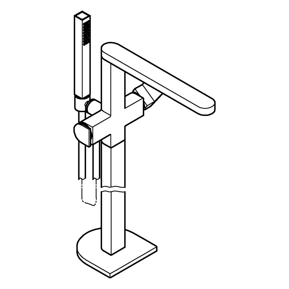 Grohe Plus Einhand-Wannenbatterie, Bodenmontage, Fertigmontageset für 45984001, Chrom, ... GROHE-23846004 4067393080336 (Abb. 2)