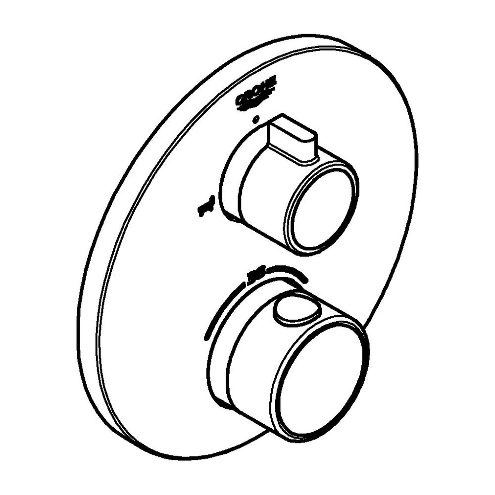 Grohe Grohtherm Thermostat-Wannenbatterie mit integrierter 2-Wege-Umstellung chrom 2407... GROHE-24077000 4005176466007 (Abb. 4)