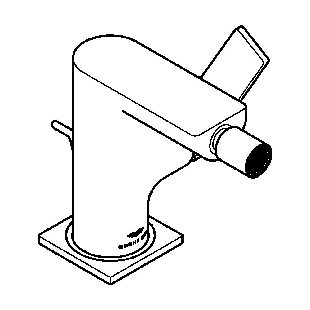 Grohe Allure Einhand-Bidetbatterie Supersteel, mit Zugstangen-Garnitur... GROHE-24160DC1 4005176954245 (Abb. 2)