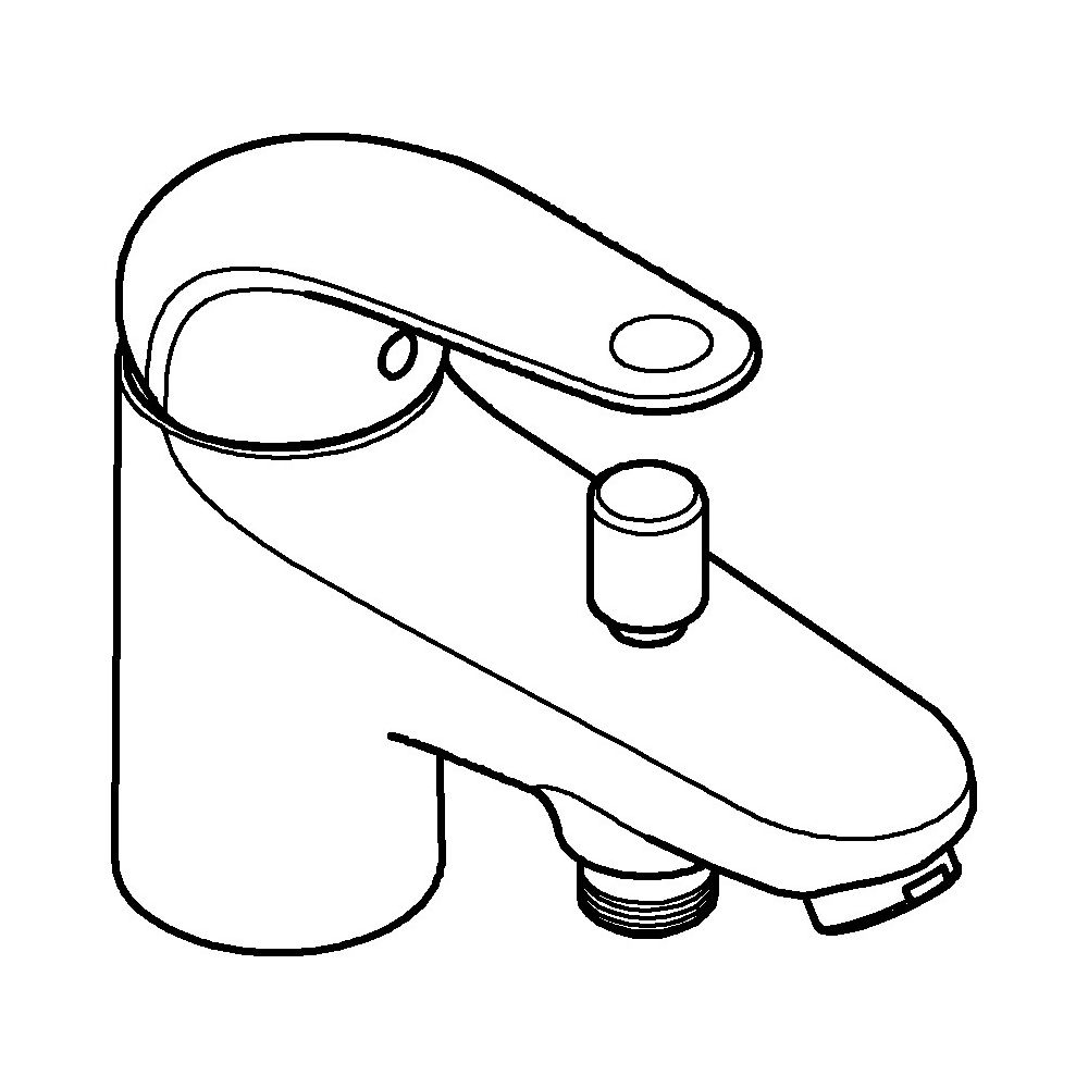 Grohe Euroeco Einhand-Wannenbatterie, Einlochmontage, 35mm Keramikkartusche, Eco-Overri... GROHE-24281001 4005176743351 (Abb. 2)