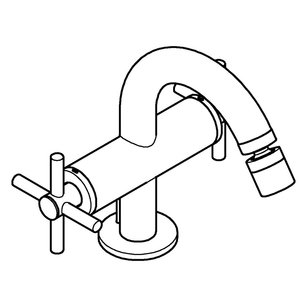 Grohe Atrio Zweigriff-Bidetbatterie, 1-Loch-Montage, mit Kreuzgriffen, Zugstangen-Ablau... GROHE-24353MG0 4005176944895 (Abb. 2)