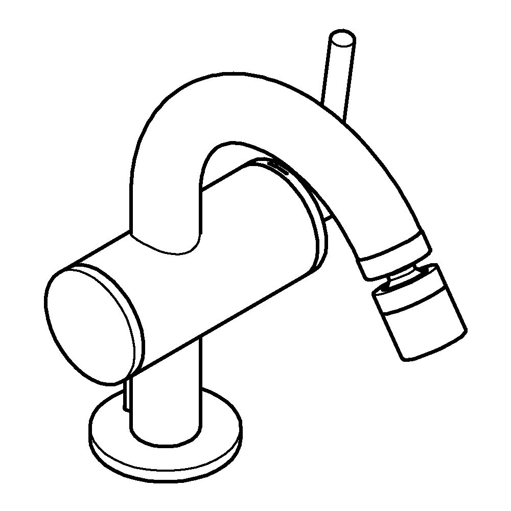 Grohe Atrio Einhand-Bidetbatterie, 1-Loch-Montage, mit Hebelgriffen, Zugstangen-Ablaufg... GROHE-24364KF0 4067393056829 (Abb. 2)