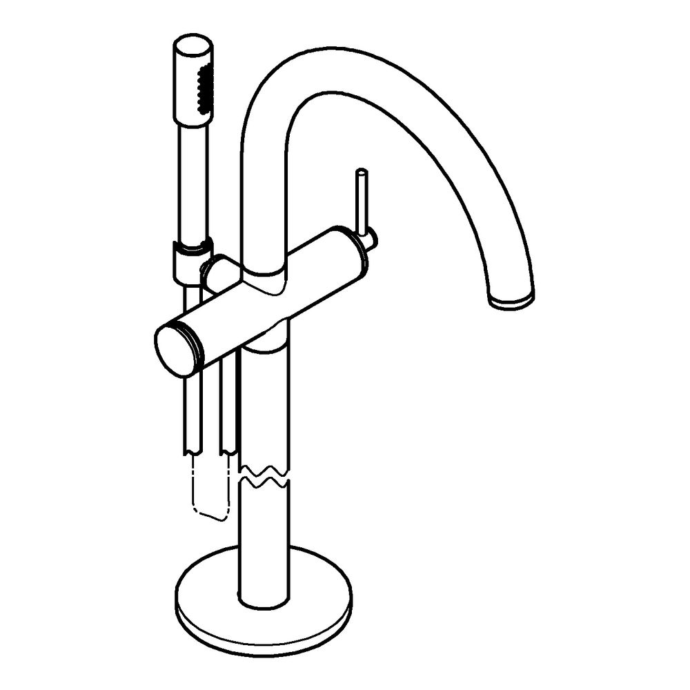 Grohe Atrio Einhand-Wannenbatterie Cool Sunrise gebürstet, Fertigmontageset, Bodenmonta... GROHE-24368GN0 4005176952388 (Abb. 2)