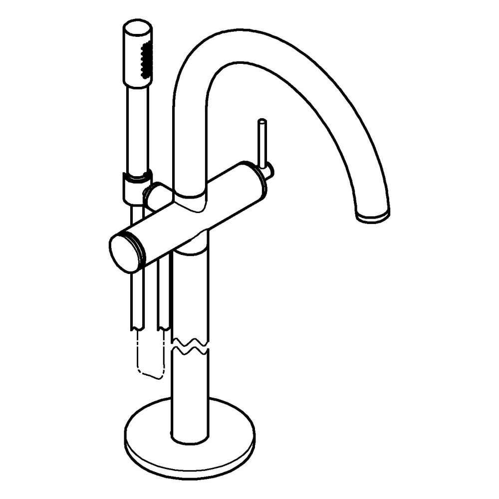 Grohe Atrio Einhand-Wannenbatterie, Bodenmontage, FMS für 45984, mit Brauseset Rainshow... GROHE-24368KF0 4067393056867 (Abb. 2)