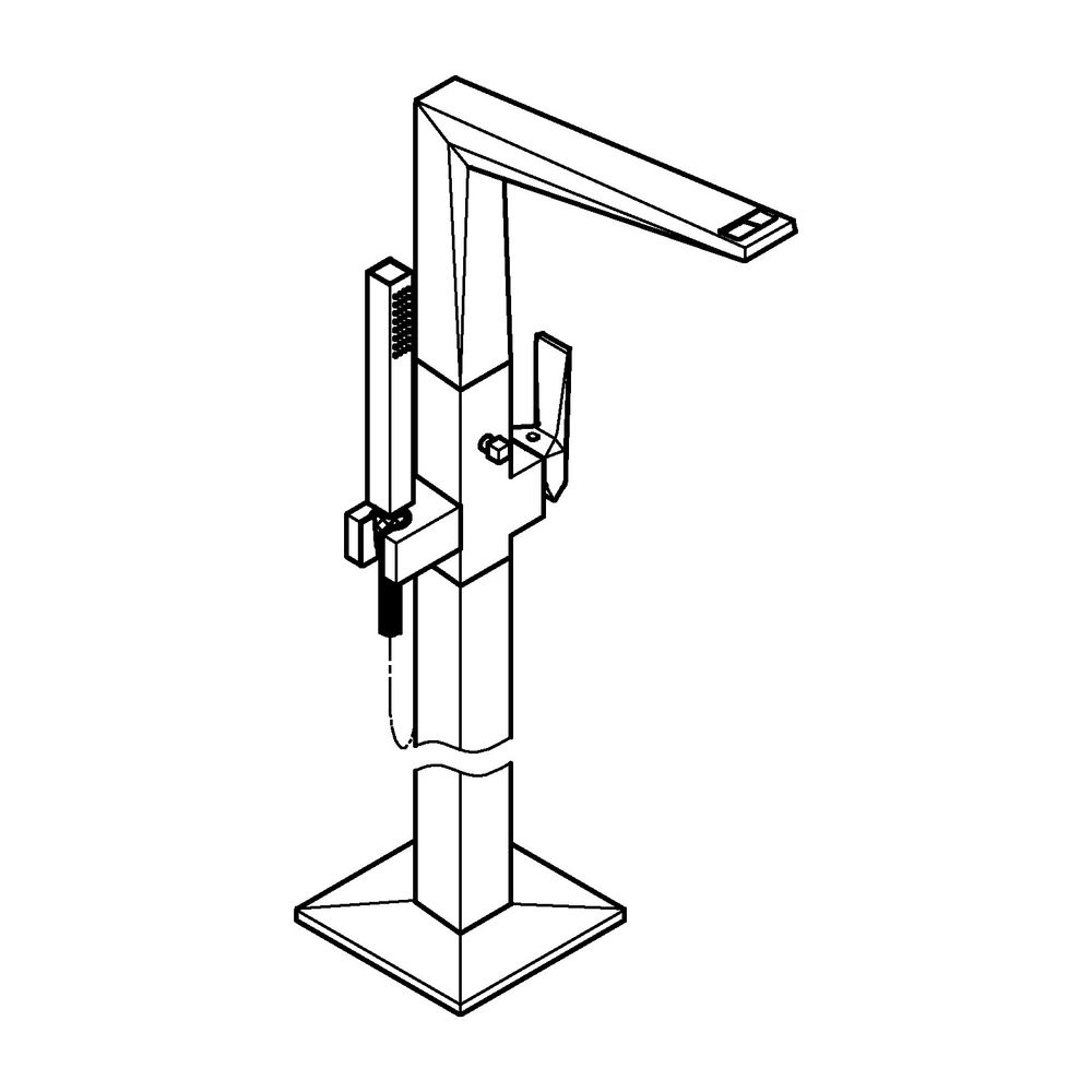 Grohe Allure Brilliant PC Wannenbatterie Supersteel Bodenmontage Griff Rändelstruktur... GROHE-24422DC0 4005176795176 (Abb. 2)
