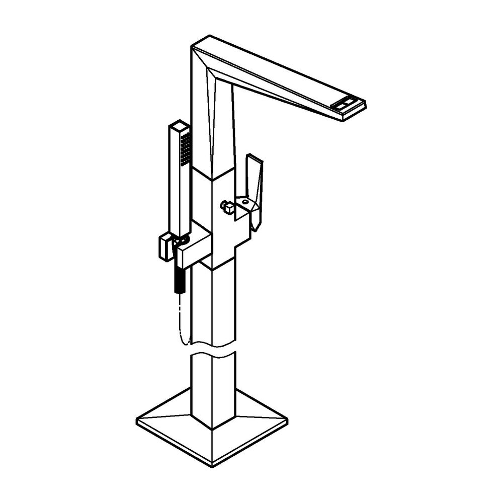 Grohe Allure Brilliant PC Wannenbatterie Hard Graphite gebürstet Bodenmontage Griff Van... GROHE-24424AL0 4005176795213 (Abb. 2)